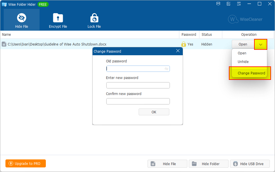 change file password