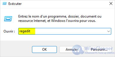 Exécuter-regedit