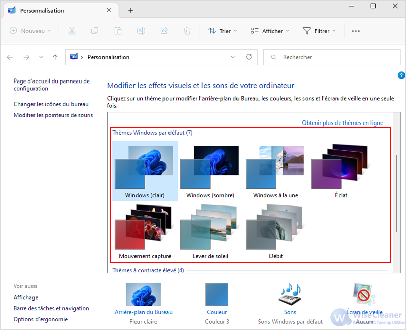 Panneau de configuration - Personnalisation