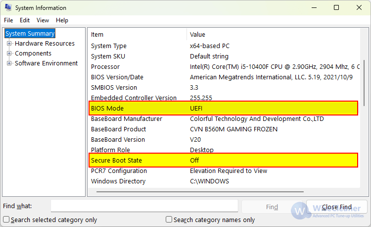 system information